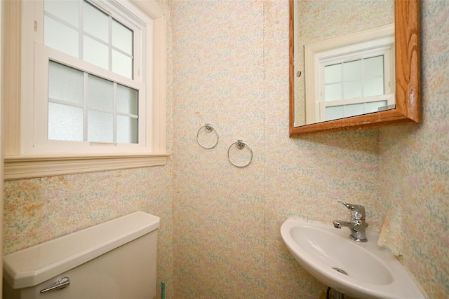 bathroom with sink and toilet