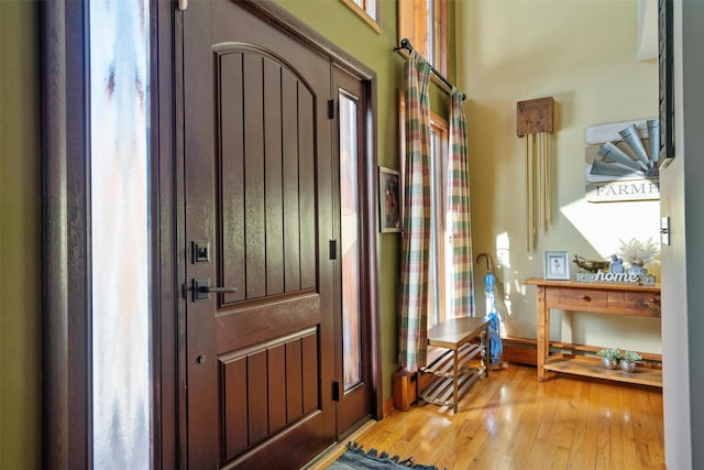 entryway featuring light hardwood / wood-style flooring