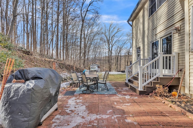 view of patio featuring area for grilling