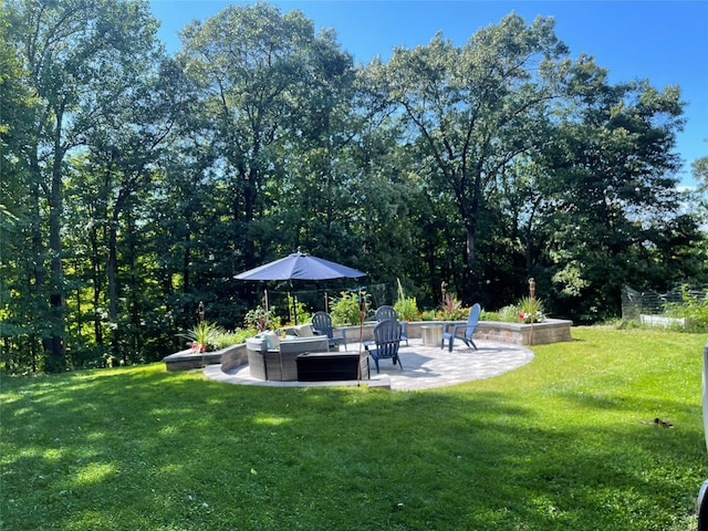 view of yard with a patio area