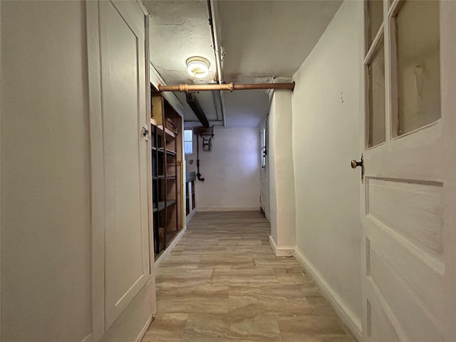 hall featuring light hardwood / wood-style floors