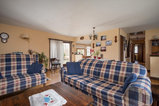 living room featuring hardwood / wood-style flooring