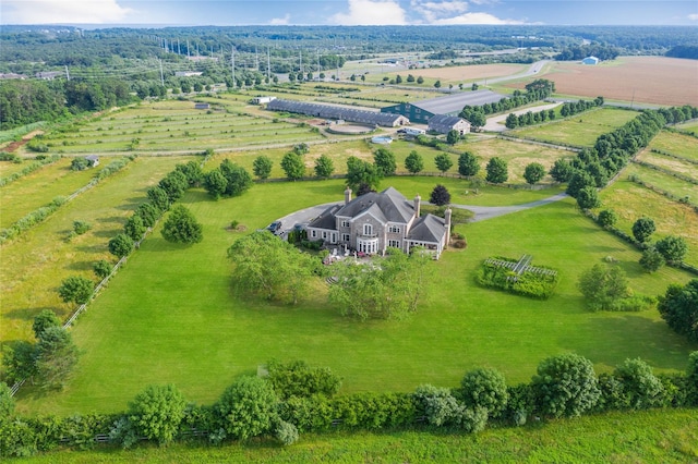 aerial view featuring a rural view