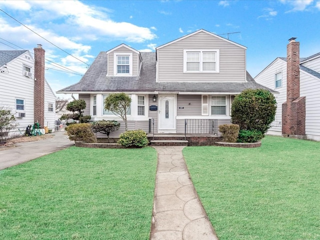 view of front of home with a front yard