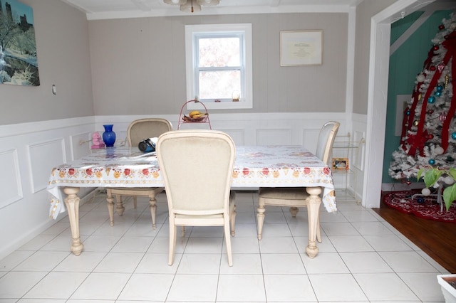 view of tiled dining room