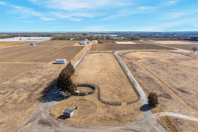 aerial view with a rural view