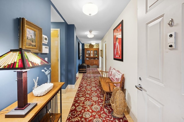 hall featuring light hardwood / wood-style floors