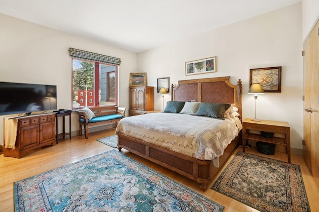 bedroom featuring light hardwood / wood-style flooring