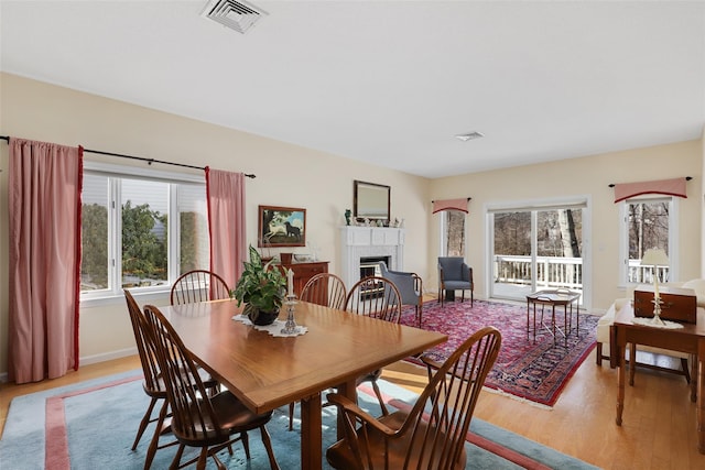 dining area featuring light hardwood / wood-style floors