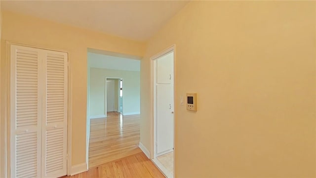 hall featuring light hardwood / wood-style flooring