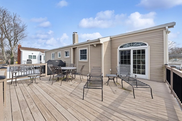 deck featuring grilling area