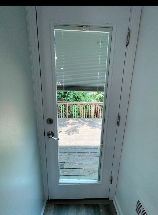 entryway featuring wood-type flooring