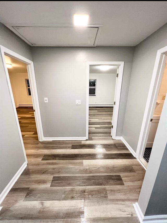 hall featuring dark hardwood / wood-style flooring