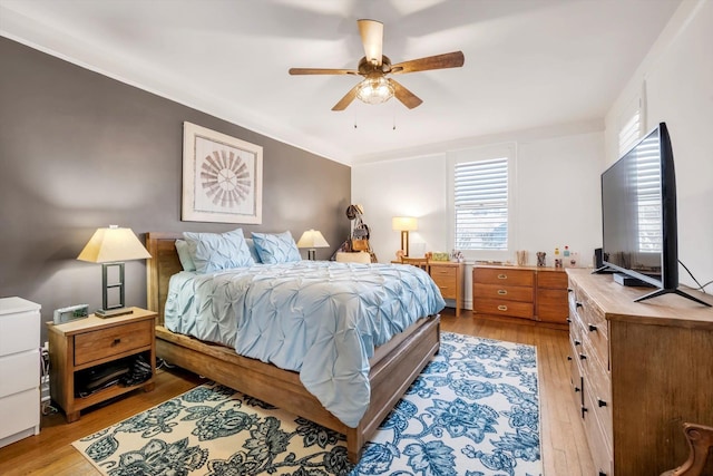 bedroom with light wood-style flooring