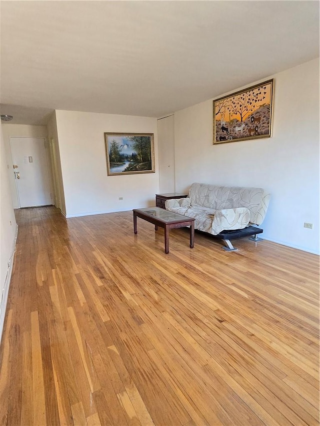 sitting room featuring light wood-type flooring