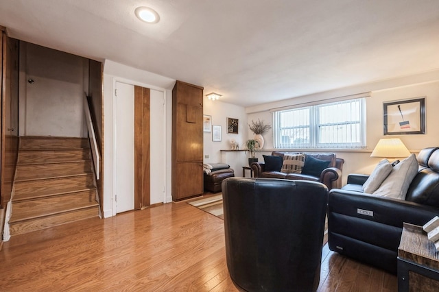 living room featuring light hardwood / wood-style floors