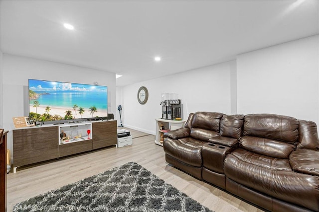 living room featuring light hardwood / wood-style floors