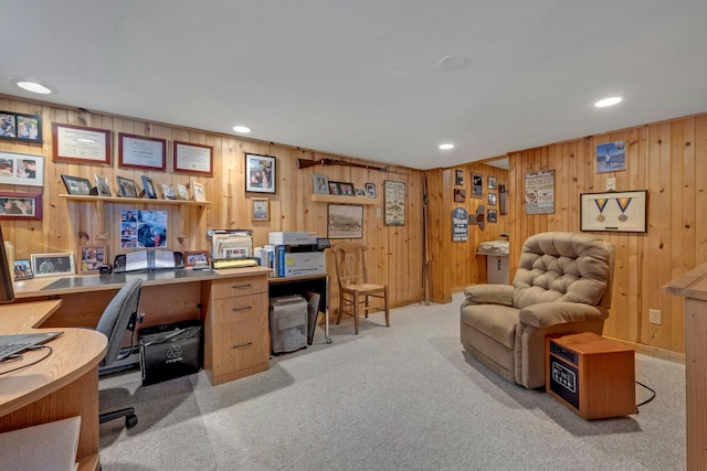 view of carpeted office space