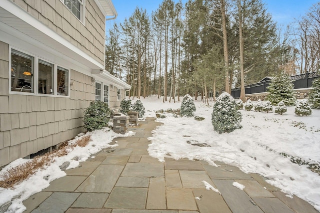 view of snowy yard