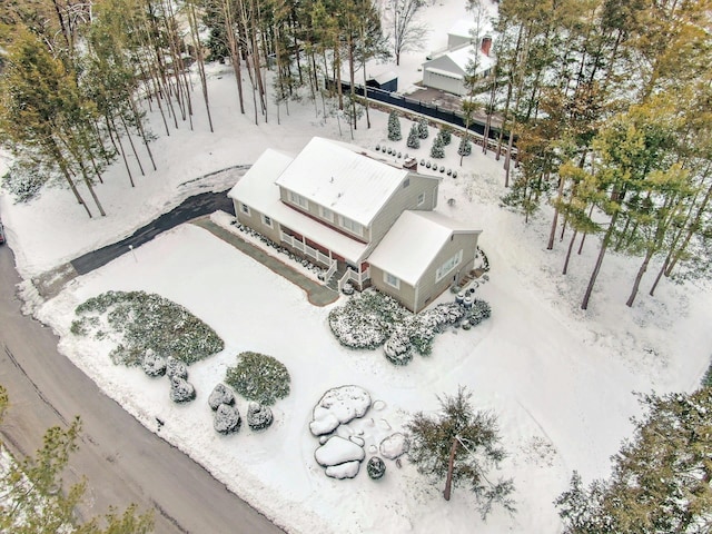 view of snowy aerial view