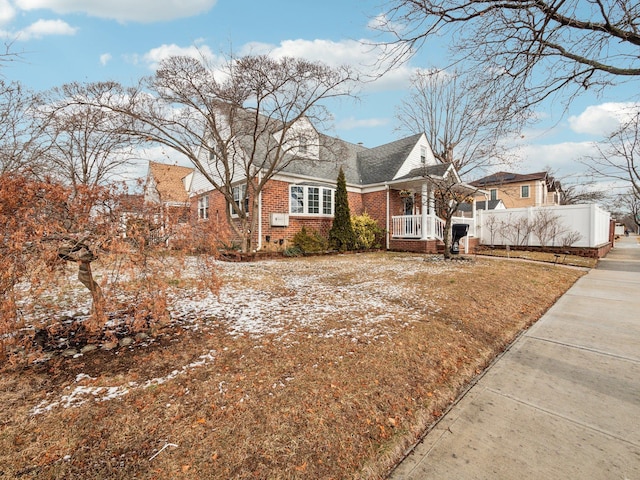 view of front of home featuring covered porch