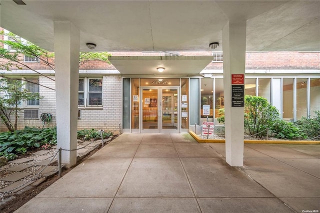 property entrance with french doors