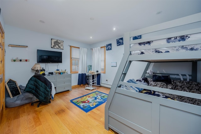 bedroom featuring light hardwood / wood-style floors