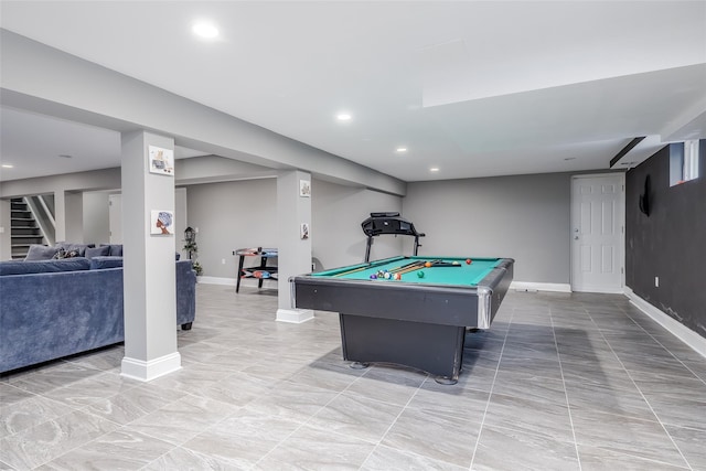 game room featuring billiards