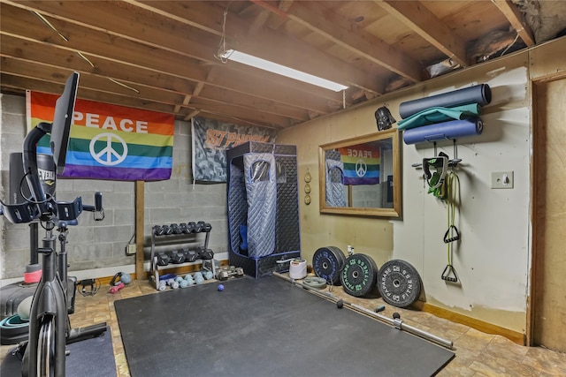 view of workout area