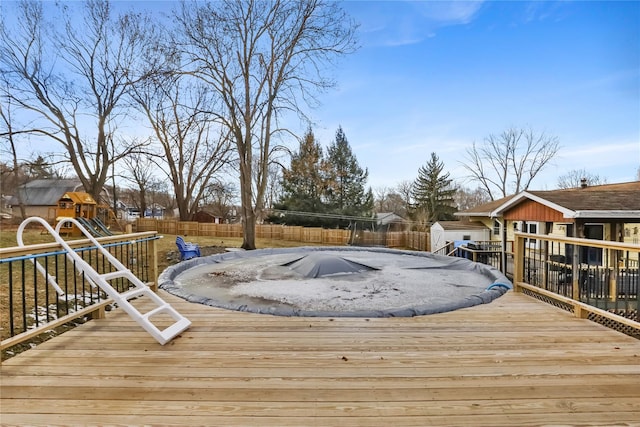 deck featuring a playground