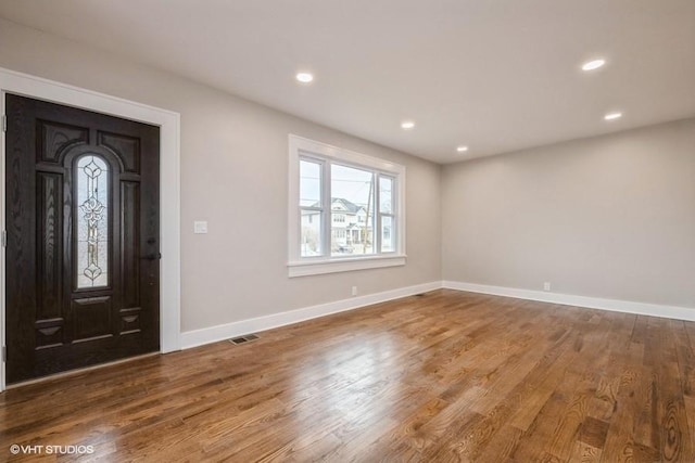 entrance foyer with hardwood / wood-style flooring