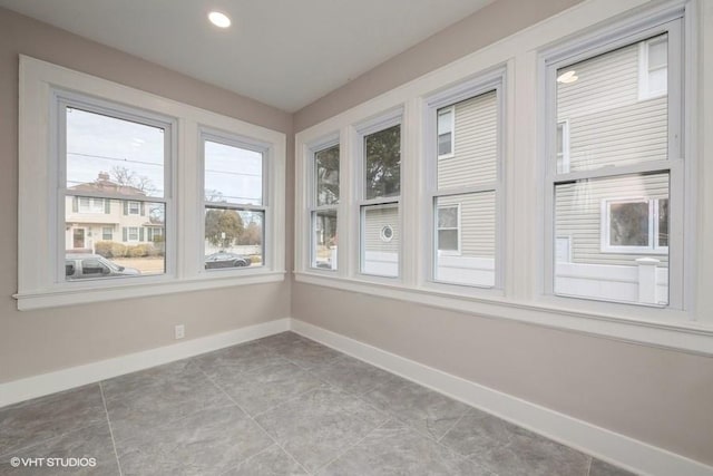 view of unfurnished sunroom