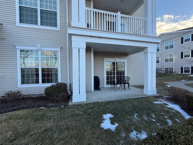 exterior space with a balcony