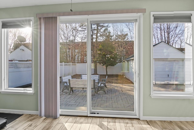 entryway featuring light wood-type flooring