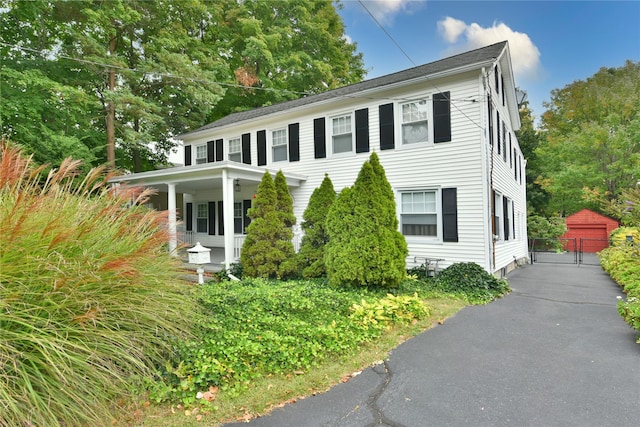 colonial house with covered porch