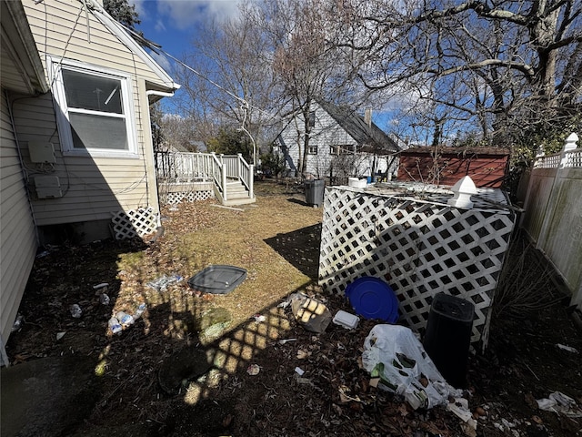 view of yard featuring a deck