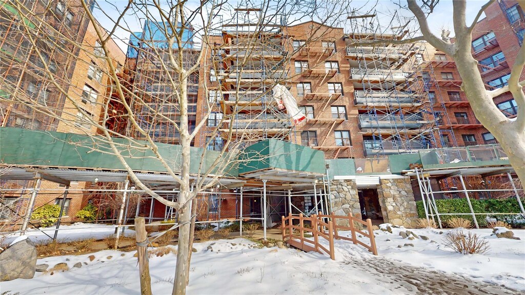 87-10 51st Ave Apt # 6E, Elmhurst, NY 11373 - view of snow covered building