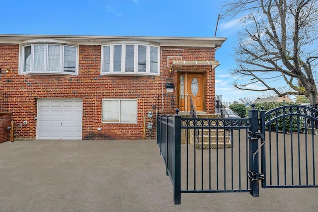 view of front of house with a garage