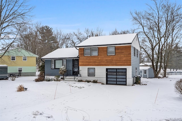 view of front of home with a garage