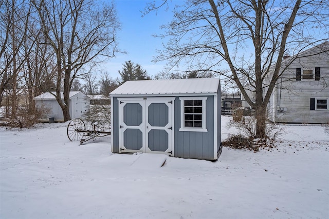 view of snow covered structure