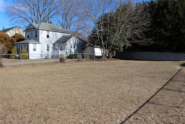 view of home's exterior with a lawn