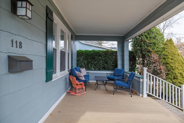 deck with covered porch