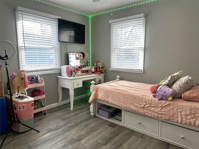 bedroom featuring wood-type flooring