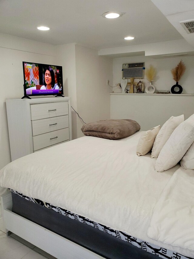 102-17 62nd Dr, Forest Hills, NY 11375 - bedroom with recessed lighting and a wall unit AC