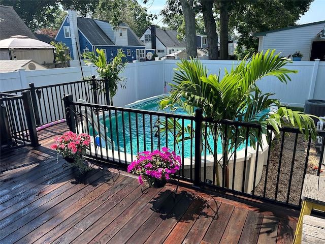 view of pool with a deck