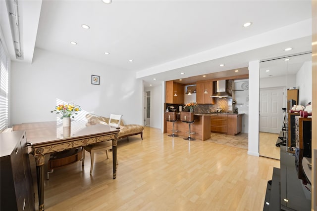 dining room featuring light wood-type flooring