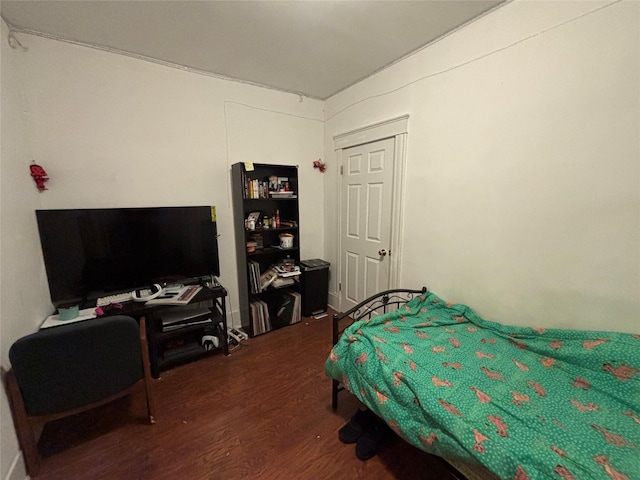 bedroom featuring dark wood-type flooring