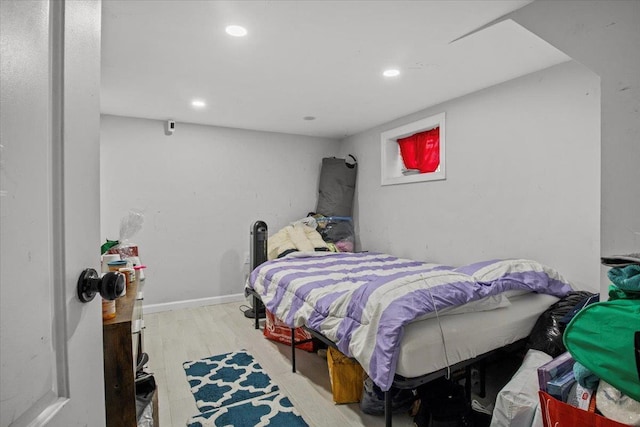 bedroom featuring light hardwood / wood-style flooring