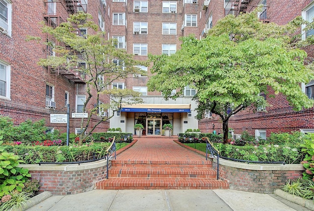 view of building exterior featuring cooling unit