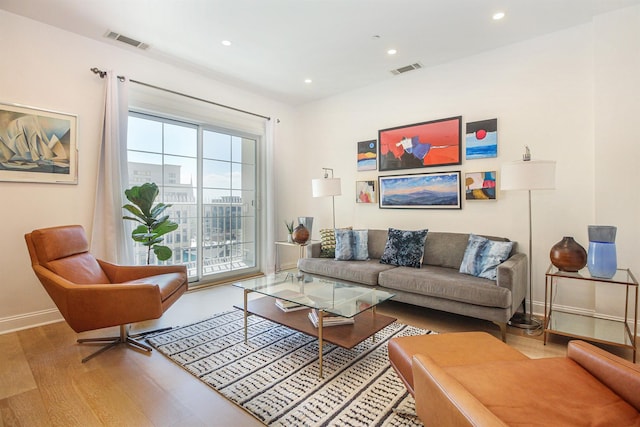 living room featuring hardwood / wood-style flooring